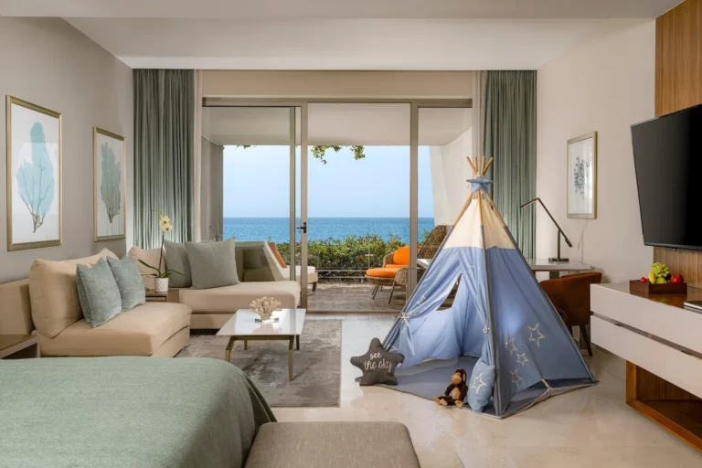 Ambassador Two-Bedroom Family Suite kids bedroom with teepee tent at Grand Velas Los Cabos