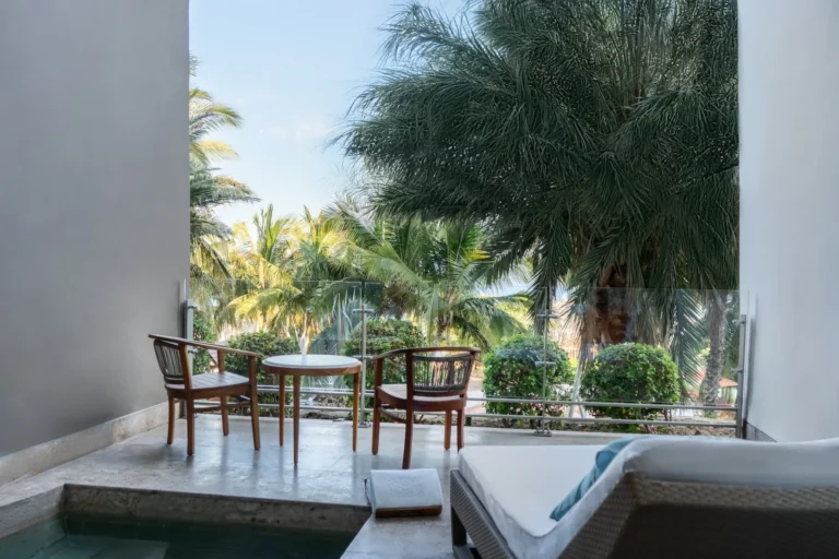Family Duplex Suite balcony with pool and ocean view at Grand Velas Los Cabos