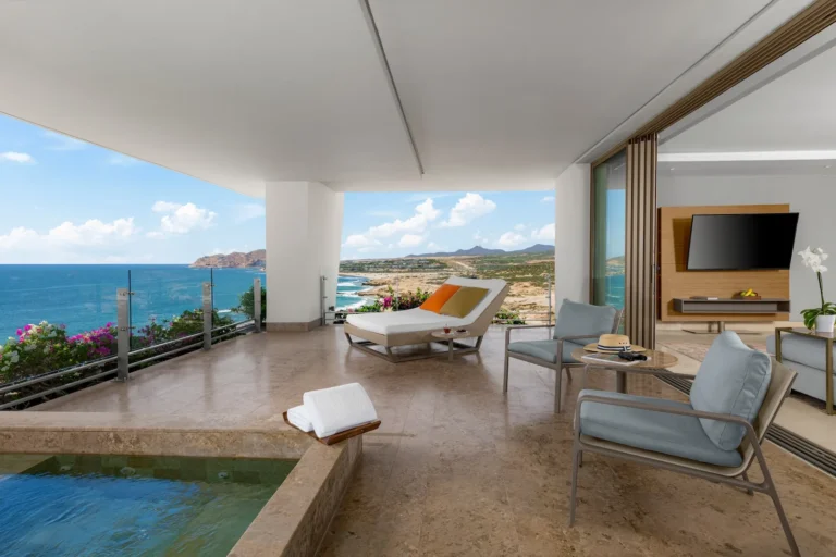 Grand Class Corner Suite with wraparound ocean terrace at Grand Velas Los Cabos